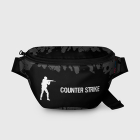 Поясная сумка 3D с принтом Counter Strike glitch на темном фоне по горизонтали в Курске, 100% полиэстер | плотная ткань, ремень с регулируемой длиной, внутри несколько карманов для мелочей, основное отделение и карман с обратной стороны сумки застегиваются на молнию | 