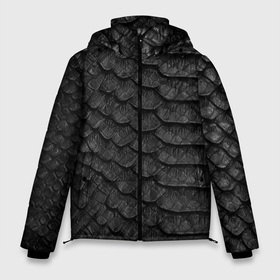 Мужская зимняя куртка 3D с принтом черная кожа рептилии в Новосибирске, верх — 100% полиэстер; подкладка — 100% полиэстер; утеплитель — 100% полиэстер | длина ниже бедра, свободный силуэт Оверсайз. Есть воротник-стойка, отстегивающийся капюшон и ветрозащитная планка. 

Боковые карманы с листочкой на кнопках и внутренний карман на молнии. | 