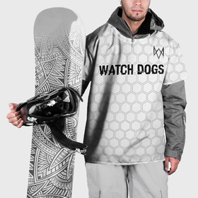 Накидка на куртку 3D с принтом Watch Dogs glitch на светлом фоне посередине в Новосибирске, 100% полиэстер |  | Тематика изображения на принте: 