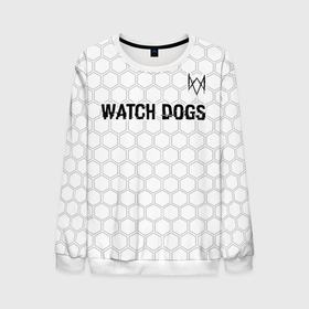 Мужской свитшот 3D с принтом Watch Dogs glitch на светлом фоне посередине в Екатеринбурге, 100% полиэстер с мягким внутренним слоем | круглый вырез горловины, мягкая резинка на манжетах и поясе, свободная посадка по фигуре | 