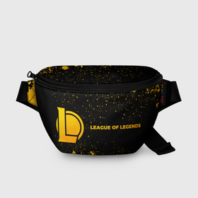 Поясная сумка 3D с принтом League of Legends   gold gradient по горизонтали в Санкт-Петербурге, 100% полиэстер | плотная ткань, ремень с регулируемой длиной, внутри несколько карманов для мелочей, основное отделение и карман с обратной стороны сумки застегиваются на молнию | 