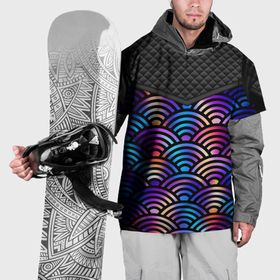 Накидка на куртку 3D с принтом Сэйгайха   морские волны и северное сияние в Кировске, 100% полиэстер |  | Тематика изображения на принте: 