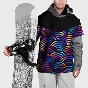 Накидка на куртку 3D с принтом Чёрный берег и рябь на волнах в Петрозаводске, 100% полиэстер |  | Тематика изображения на принте: 