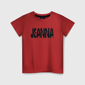 Детская футболка хлопок с принтом Жанна имя и малиновые кружочки в Петрозаводске, 100% хлопок | круглый вырез горловины, полуприлегающий силуэт, длина до линии бедер | 