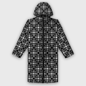 Мужской дождевик 3D с принтом Черно белый геометрический клетчатый узор в Санкт-Петербурге,  |  | Тематика изображения на принте: 
