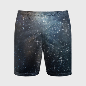 Мужские шорты спортивные с принтом Темное космическое звездное небо в Белгороде,  |  | 