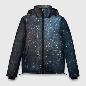 Мужская зимняя куртка 3D с принтом Темное космическое звездное небо в Белгороде, верх — 100% полиэстер; подкладка — 100% полиэстер; утеплитель — 100% полиэстер | длина ниже бедра, свободный силуэт Оверсайз. Есть воротник-стойка, отстегивающийся капюшон и ветрозащитная планка. 

Боковые карманы с листочкой на кнопках и внутренний карман на молнии. | 