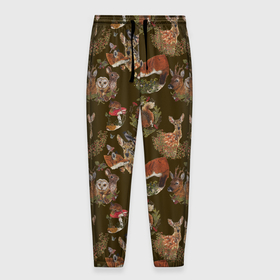 Мужские брюки 3D с принтом Разные животные в Екатеринбурге, 100% полиэстер | манжеты по низу, эластичный пояс регулируется шнурком, по бокам два кармана без застежек, внутренняя часть кармана из мелкой сетки | 