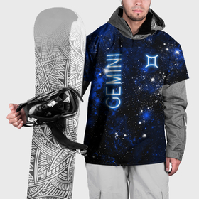 Накидка на куртку 3D с принтом Близнецы   знак зодиака на тёмном фоне в Курске, 100% полиэстер |  | 