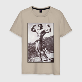 Мужская футболка хлопок с принтом Mister Arnold в Кировске, 100% хлопок | прямой крой, круглый вырез горловины, длина до линии бедер, слегка спущенное плечо. | 