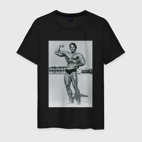 Мужская футболка хлопок с принтом Mister Schwarzenegger , 100% хлопок | прямой крой, круглый вырез горловины, длина до линии бедер, слегка спущенное плечо. | 