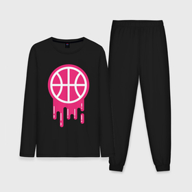 Мужская пижама с лонгсливом хлопок с принтом Pink basketball в Рязани,  |  | 