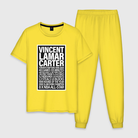 Мужская пижама хлопок с принтом Vince Carter в Санкт-Петербурге, 100% хлопок | брюки и футболка прямого кроя, без карманов, на брюках мягкая резинка на поясе и по низу штанин
 | 
