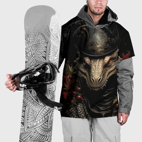 Накидка на куртку 3D с принтом Властитель зимнего леса в Курске, 100% полиэстер |  | Тематика изображения на принте: 