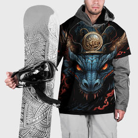Накидка на куртку 3D с принтом Морозный владыка дракон в Екатеринбурге, 100% полиэстер |  | 