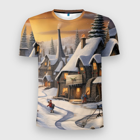Мужская футболка 3D Slim с принтом Необыкновенные приключения под новый год в Екатеринбурге, 100% полиэстер с улучшенными характеристиками | приталенный силуэт, круглая горловина, широкие плечи, сужается к линии бедра | 
