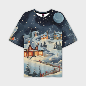 Мужская футболка oversize 3D с принтом В поисках новогоднего чуда в Курске,  |  | Тематика изображения на принте: 