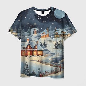 Мужская футболка 3D с принтом В поисках новогоднего чуда в Курске, 100% полиэфир | прямой крой, круглый вырез горловины, длина до линии бедер | Тематика изображения на принте: 