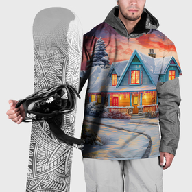 Накидка на куртку 3D с принтом Зимняя сказка снежный пейзаж в Тюмени, 100% полиэстер |  | Тематика изображения на принте: 