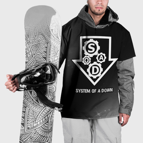 Накидка на куртку 3D с принтом System of a Down glitch на темном фоне , 100% полиэстер |  | 