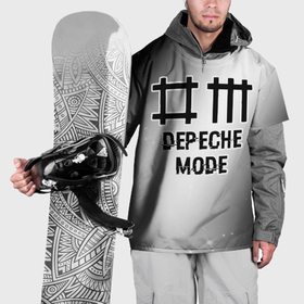 Накидка на куртку 3D с принтом Depeche Mode glitch на светлом фоне в Кировске, 100% полиэстер |  | 