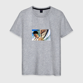 Мужская футболка хлопок с принтом Roronoa Zoro Ван Пис в Кировске, 100% хлопок | прямой крой, круглый вырез горловины, длина до линии бедер, слегка спущенное плечо. | 