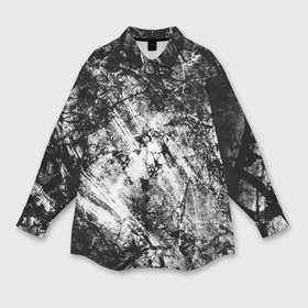 Мужская рубашка oversize 3D с принтом Зимний лес узоры в Курске,  |  | Тематика изображения на принте: 