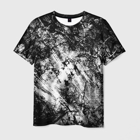 Мужская футболка 3D с принтом Зимний лес узоры в Курске, 100% полиэфир | прямой крой, круглый вырез горловины, длина до линии бедер | Тематика изображения на принте: 