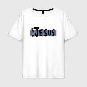 Мужская футболка хлопок Oversize с принтом Depeche Mode   personal jesus logo , 100% хлопок | свободный крой, круглый ворот, “спинка” длиннее передней части | 