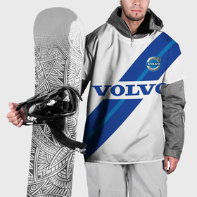 Накидка на куртку 3D с принтом Volvo   white and blue в Курске, 100% полиэстер |  | 