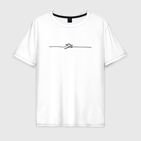 Мужская футболка хлопок Oversize с принтом Звезда в одну линию в Екатеринбурге, 100% хлопок | свободный крой, круглый ворот, “спинка” длиннее передней части | 