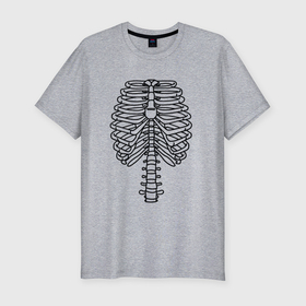 Мужская футболка хлопок Slim с принтом Скелет рентген в Белгороде, 92% хлопок, 8% лайкра | приталенный силуэт, круглый вырез ворота, длина до линии бедра, короткий рукав | 