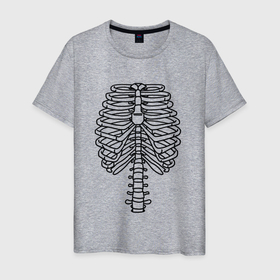Мужская футболка хлопок с принтом Скелет рентген в Курске, 100% хлопок | прямой крой, круглый вырез горловины, длина до линии бедер, слегка спущенное плечо. | 