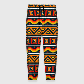 Мужские брюки 3D с принтом Pattern of africa в Курске, 100% полиэстер | манжеты по низу, эластичный пояс регулируется шнурком, по бокам два кармана без застежек, внутренняя часть кармана из мелкой сетки | 