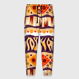 Мужские брюки 3D с принтом Africa pattern в Белгороде, 100% полиэстер | манжеты по низу, эластичный пояс регулируется шнурком, по бокам два кармана без застежек, внутренняя часть кармана из мелкой сетки | 