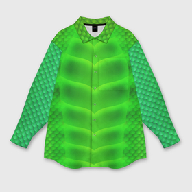 Мужская рубашка oversize 3D с принтом Чешуя зеленого дракона в Белгороде,  |  | 
