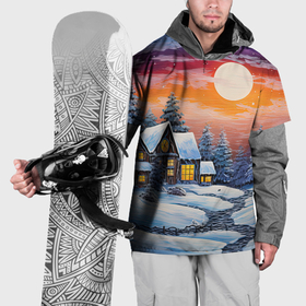 Накидка на куртку 3D с принтом Заснеженные тропинки радости в Санкт-Петербурге, 100% полиэстер |  | Тематика изображения на принте: 