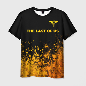 Мужская футболка 3D с принтом The Last Of Us   gold gradient посередине в Кировске, 100% полиэфир | прямой крой, круглый вырез горловины, длина до линии бедер | Тематика изображения на принте: 