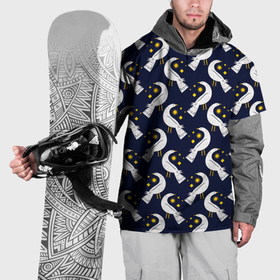 Накидка на куртку 3D с принтом Ночная птица в Новосибирске, 100% полиэстер |  | 