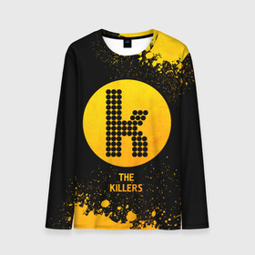 Мужской лонгслив 3D с принтом The Killers   gold gradient в Курске, 100% полиэстер | длинные рукава, круглый вырез горловины, полуприлегающий силуэт | Тематика изображения на принте: 