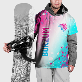 Накидка на куртку 3D с принтом Burzum neon gradient style вертикально в Белгороде, 100% полиэстер |  | Тематика изображения на принте: 
