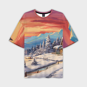 Мужская футболка oversize 3D с принтом Северное сияние веселья в Санкт-Петербурге,  |  | Тематика изображения на принте: 