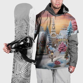 Накидка на куртку 3D с принтом Праздник в заснеженном лесу в Екатеринбурге, 100% полиэстер |  | 