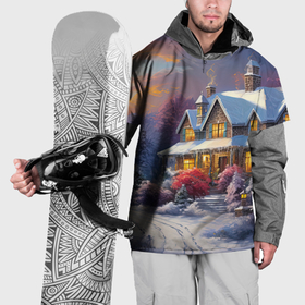Накидка на куртку 3D с принтом Новогодняя ночь в зимнем лесу в Курске, 100% полиэстер |  | Тематика изображения на принте: 