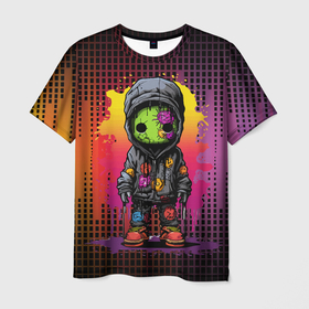 Мужская футболка 3D с принтом Зомби мальчик в Курске, 100% полиэфир | прямой крой, круглый вырез горловины, длина до линии бедер | 