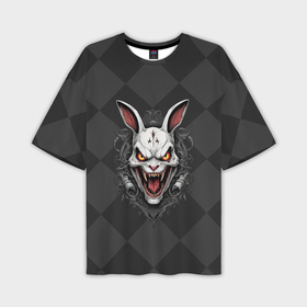 Мужская футболка oversize 3D с принтом Агрессивный заяц в Петрозаводске,  |  | 