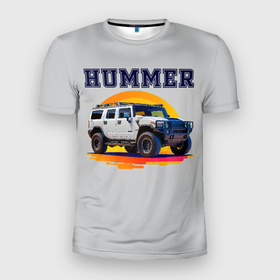Мужская футболка 3D Slim с принтом Нейросеть   Hummer рисунок в Курске, 100% полиэстер с улучшенными характеристиками | приталенный силуэт, круглая горловина, широкие плечи, сужается к линии бедра | 