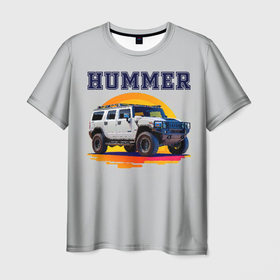 Мужская футболка 3D с принтом Нейросеть   Hummer рисунок в Новосибирске, 100% полиэфир | прямой крой, круглый вырез горловины, длина до линии бедер | Тематика изображения на принте: 