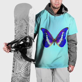 Накидка на куртку 3D с принтом Бабочка морфо менелая в Белгороде, 100% полиэстер |  | Тематика изображения на принте: 