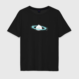 Мужская футболка хлопок Oversize с принтом Пельмешек Сатурн в Санкт-Петербурге, 100% хлопок | свободный крой, круглый ворот, “спинка” длиннее передней части | Тематика изображения на принте: 